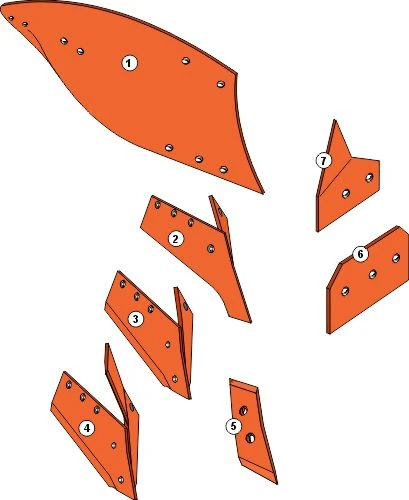 Explosionszeichnung Naud Pflugkörper Typ H67A